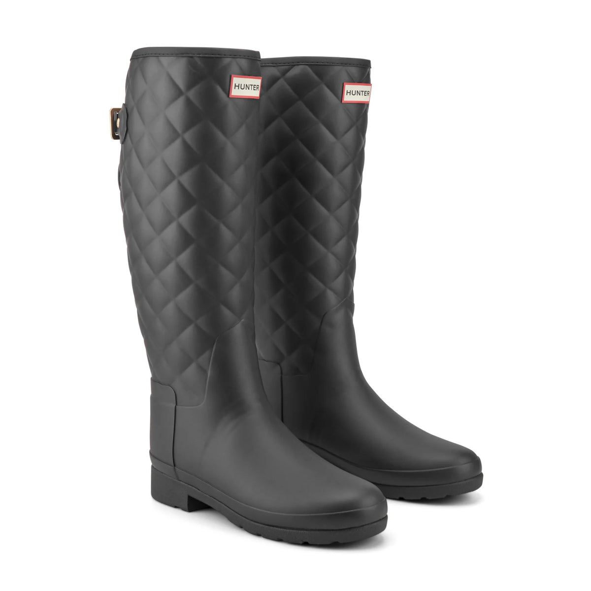 Women's Refined Adjustable Quilted Slim Fit Tall Rain Boots