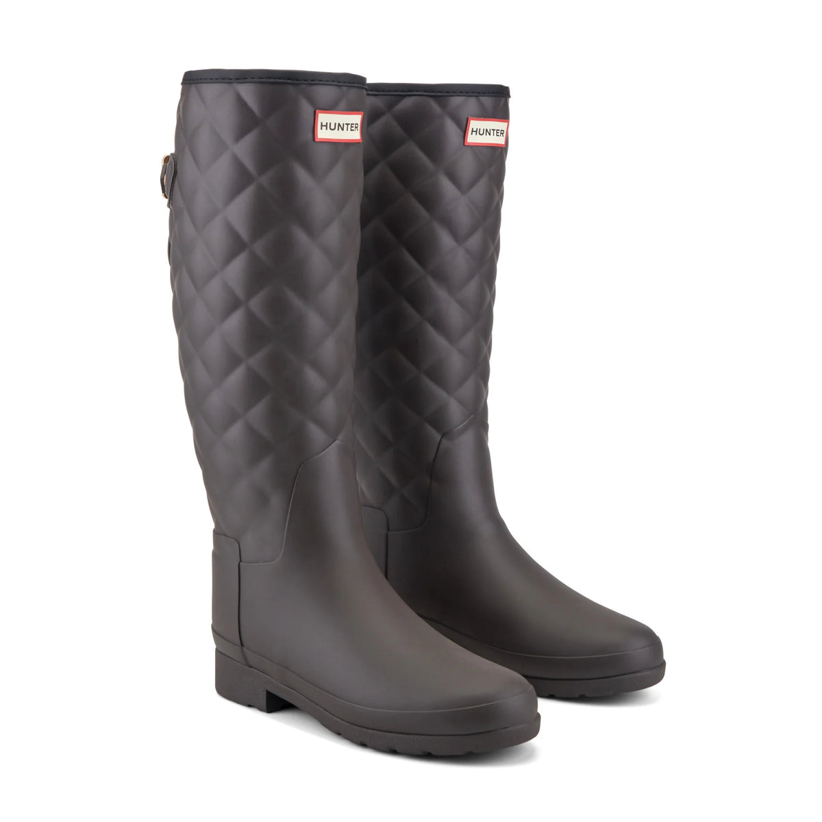 Women's Refined Adjustable Quilted Slim Fit Tall Rain Boots